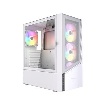 GEMBIRD Fornax 4300W/Midi Tower/Transpar./Bílá