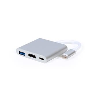 GEMBIRD Multi-adapter USB typu C, stříbrný