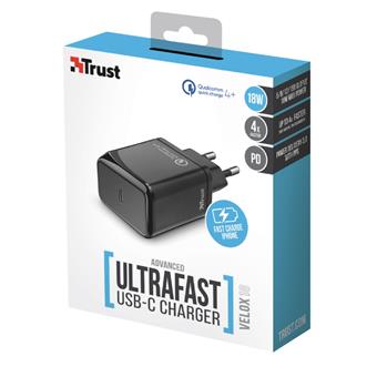 TRUST Velox18 Advanced USB-C Fast-charger with PD3.0 & QC4+