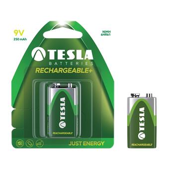 TESLA - baterie 9V RECHARGEABLE+ , 1ks, 6HR61