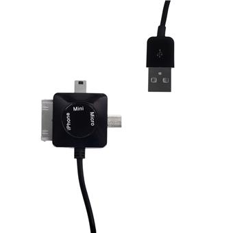 WE Datový kabel micro/mini USB/iPhone4 100cm černý
