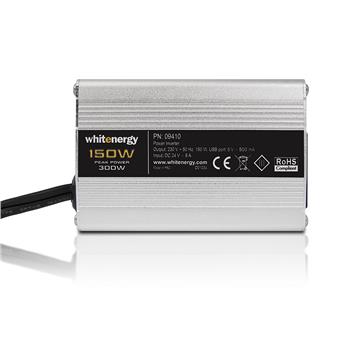 WE Měnič napětí DC/AC 24V / 230V, 150W, USB, mini