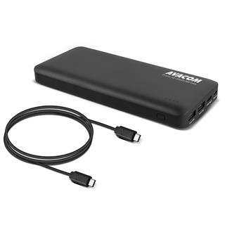 AVACOM externí baterie PRISMA PD-20s, Li-Ion 20000mAh, USB-C PD vstup a výstup, černá