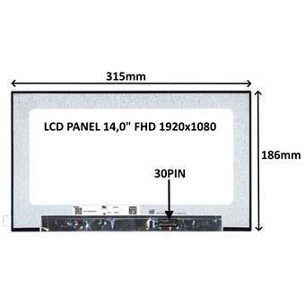 LCD PANEL 14,0" FHD 1920x1080 30PIN MATNÝ IPS / BEZ ÚCHYTOV