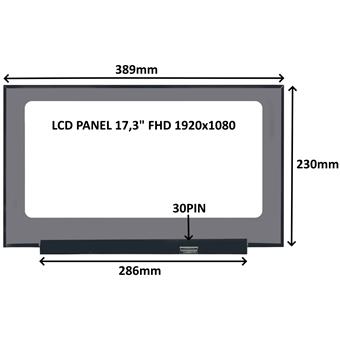LCD PANEL 17,3" FHD 1920x1080 30PIN MATNÝ IPS / BEZ ÚCHYTŮ