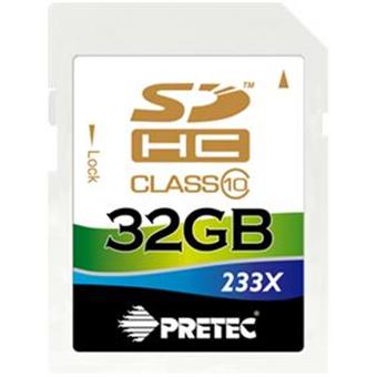 Pretec 32 GB SDHC class 10 ( 31MB/s, 11MB/s )