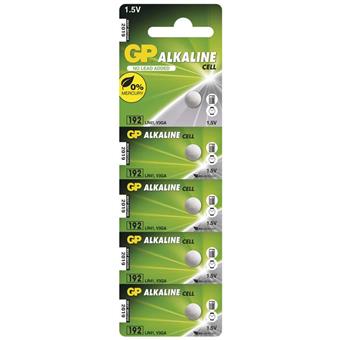 Alkalická gombíková batéria GP LR41 (192F), 5 ks