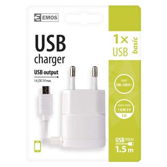 USB napájecí adaptér s kabelem (micro USB)