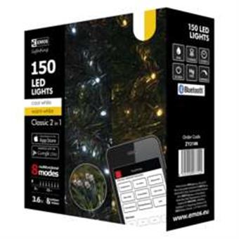 Vánoční řetěz 150LED- cool/warm 15m, mobilní ovlád
