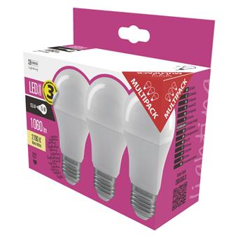 EMOS LED ŽÁROVKA CLASSIC A60 10,5W(75W) 1060lm E27 WW 3PC