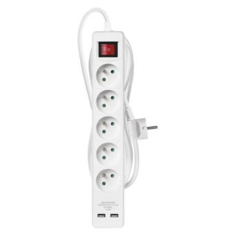 EMOS Prodluž. kabel 5z3m,vyp,1,5mm, 2xUSB (2,1A)