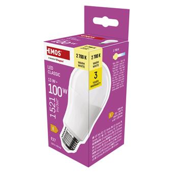 EMOS LED CLS A60 13W(100W) 1521lm E27 WW