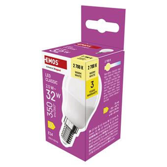 EMOS LED CLS MINI GLOBE 2,5W(32W) 350lm E14 WW