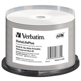 VERBATIM DVD-R (16xWide Waterproof,4,7GB),50cake