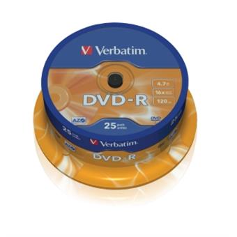 VERBATIM DVD-R(25-Pack)Spindl/MattSlvr/16x/4.7GB