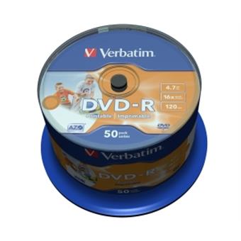 VERBATIM DVD-R(50-Pack)Cake/Print/16x/4.7GB/NoID