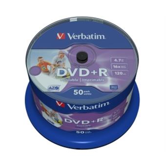 VERBATIM DVD+R(50-Pack)Cake/Print/16x/4.7GB/NoID