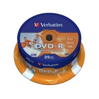 VERBATIM DVD-R(25-Pack)Spindl/Printable/16x/4.7GB