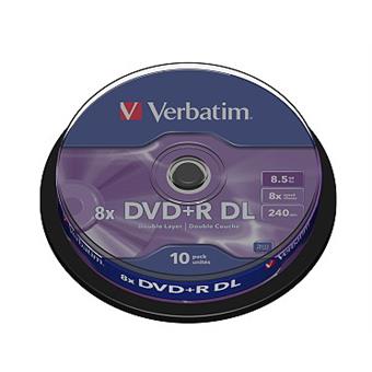 VERBATIM DVD+R(10-Pack)Spindl/MattSlvr/8x/8.5GB