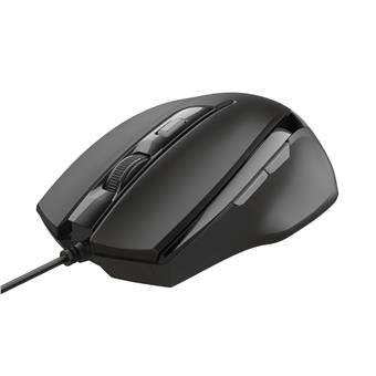 TRUST VOCA/Kancelářská/Optická/Pro praváky/2 400 DPI/Drátová USB/Černá