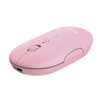 TRUST PUCK/Cestovní/Optická/1 600 DPI/USB+BT/Růžová