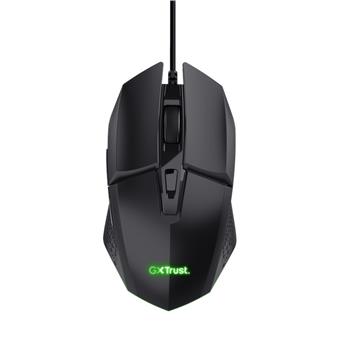 TRUST GXT 109 FELOX/Herní/Optická/Pro praváky/6 400 DPI/Drátová USB/Černá