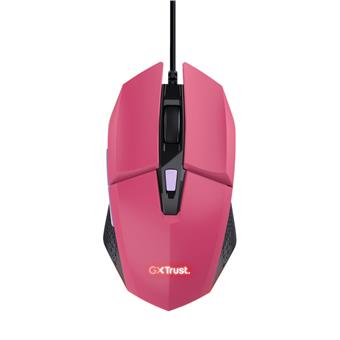 TRUST GXT 109 FELOX/Herní/Optická/Pro praváky/6 400 DPI/Drátová USB/Růžová