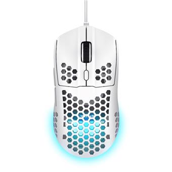 Trust Gaming GXT 928W Helox/Herní/Optická/Pro praváky/6 400 DPI/Drátová USB/Bílá