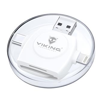 VIKING ČÍTAČKA PAMÄŤOVÝCH KARIET V4 USB3.0 4V1 biela