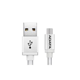 ADATA Micro USB kabel pletený 1m stříbrný