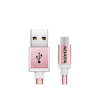 ADATA Micro USB kabel pletený 1m růžový