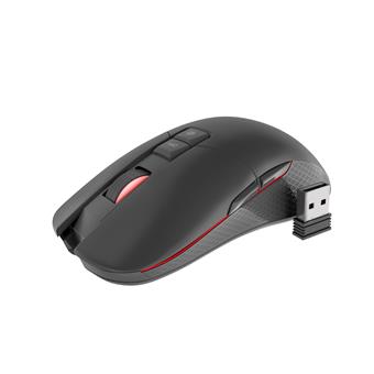 Genesis herní optická myš ZIRCON 330/RGB/Herní/Optická/3 500 DPI/Bezdrátová USB/Černá-červená