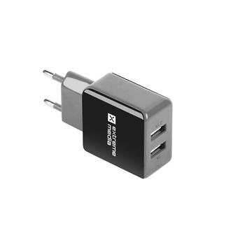 Universální nabíječka Natec 2,1A, 2x USB, černo-šedá