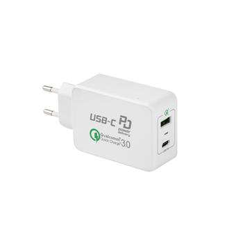 Universální nabíječka PD + QC 3.0 Natec 6A, 1xType-C PD + 1x USB