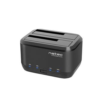 Dokovací stanice pro HDD 2,5"/3,5" USB 3.0 Natec Kangaroo Dual, funkce klonování, napájecí adaptér