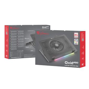 Chladící podložka pro NB Genesis Oxid 450 RGB do 15.6", hliníkové tělo