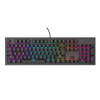 Genesis tichá herní klávesnice THOR 303/RGB/Outemu Peach Silent/Drátová USB/CZ-SK layout/Černá