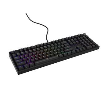 Herná mechanická klávesnica Genesis THOR 404/RGB/Outemu Peach Silent/Drôtové USB-A/US layout/Čierna