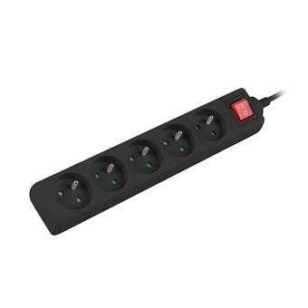 Prodlužovací kabel Lanberg PS1 5 zásuvky 3m vypínač černá
