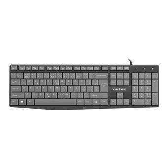 Klávesnice Natec Nautilus, CZ/SK layout, slim, 1,8m kabel, černo-šedá