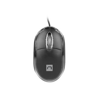 Natec optická myš VIREO 2/1000 DPI/Kancelářská/Optická/1 000 DPI/Drátová USB/Černá