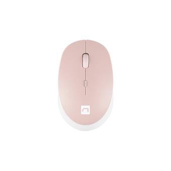 Natec optická myš HARRIER 2/1600 DPI/Kancelářská/Optická/1 600 DPI/Bezdrátová Bluetooth/Bílá-růžová