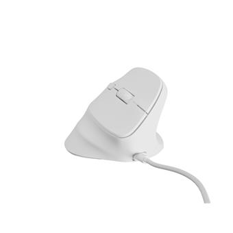 Vertikálna myš Natec CRAKE 2 PRO/Vertikálna/Optická/Pre pravákov/12 400 DPI/Drôtové USB-A/Biela