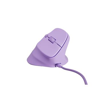 Vertikální myš Natec CRAKE 2 PRO/Vertikální/Optická/Pro praváky/12 400 DPI/Drátové USB-A/Fialová