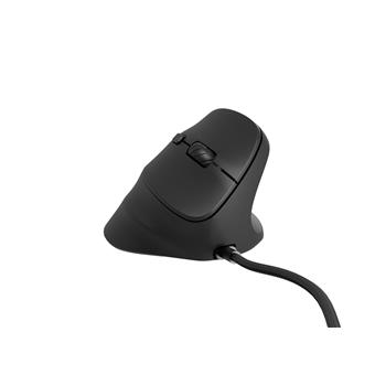 Vertikální myš Natec CRAKE 2 PRO/Vertikální/Optická/Pro praváky/12 400 DPI/Drátové USB-A/Černá