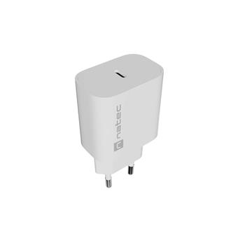 Universální nabíječka Natec RIBERA 20W, 1X USB-C, bílá