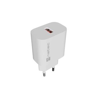 Universální nabíječka Natec RIBERA 18W, 1X USB-A, bílá