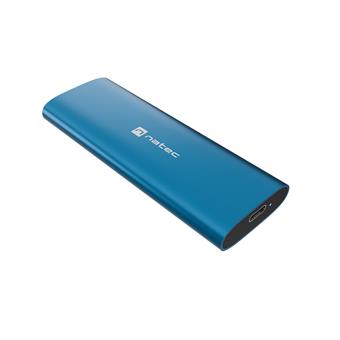 Externý box pre SSD Natec RHINO M.2 NVME LITE USB-C 3.2 GEN 2, hliníkové telo, HORIZON BLUE