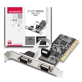 AXAGON PCIA-S2, PCI adaptér - 2x sériový port (RS232), vč. LP
