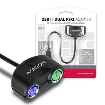 AXAGON ADPS-50, USB2.0 - 2x PS/2 aktivní adaptér